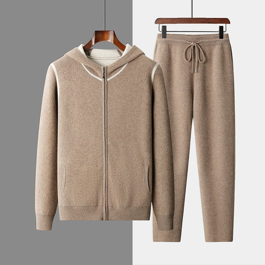 Men's Thick Hooded Casual Loose Tappered Suit